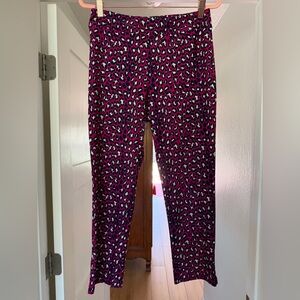Jude Connally Fuchsia/Navy Leopard Print Cropped Pants